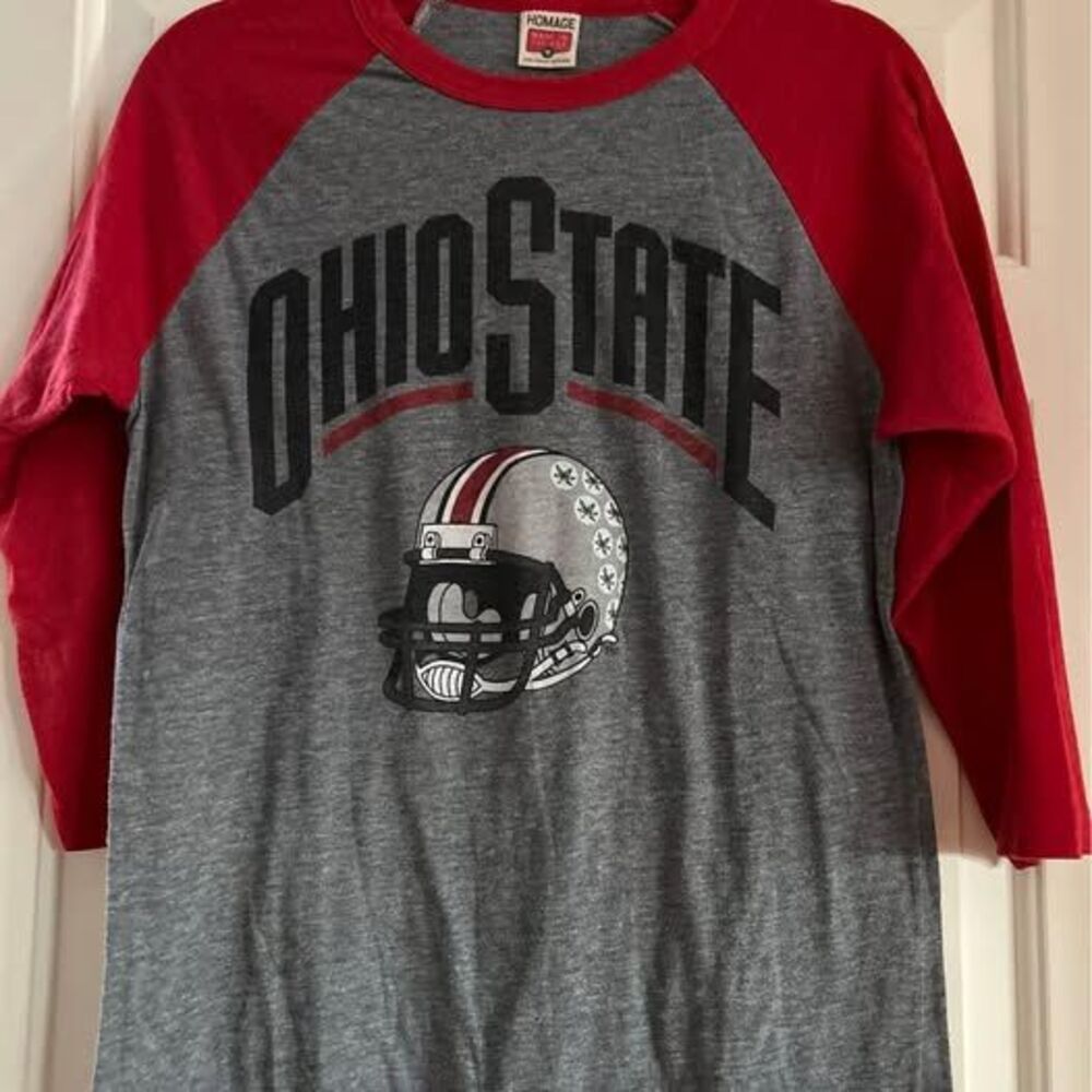 Homage Ohio State Buckeyes Raglan Sleeve T Shirt Mens Size Medium OSU